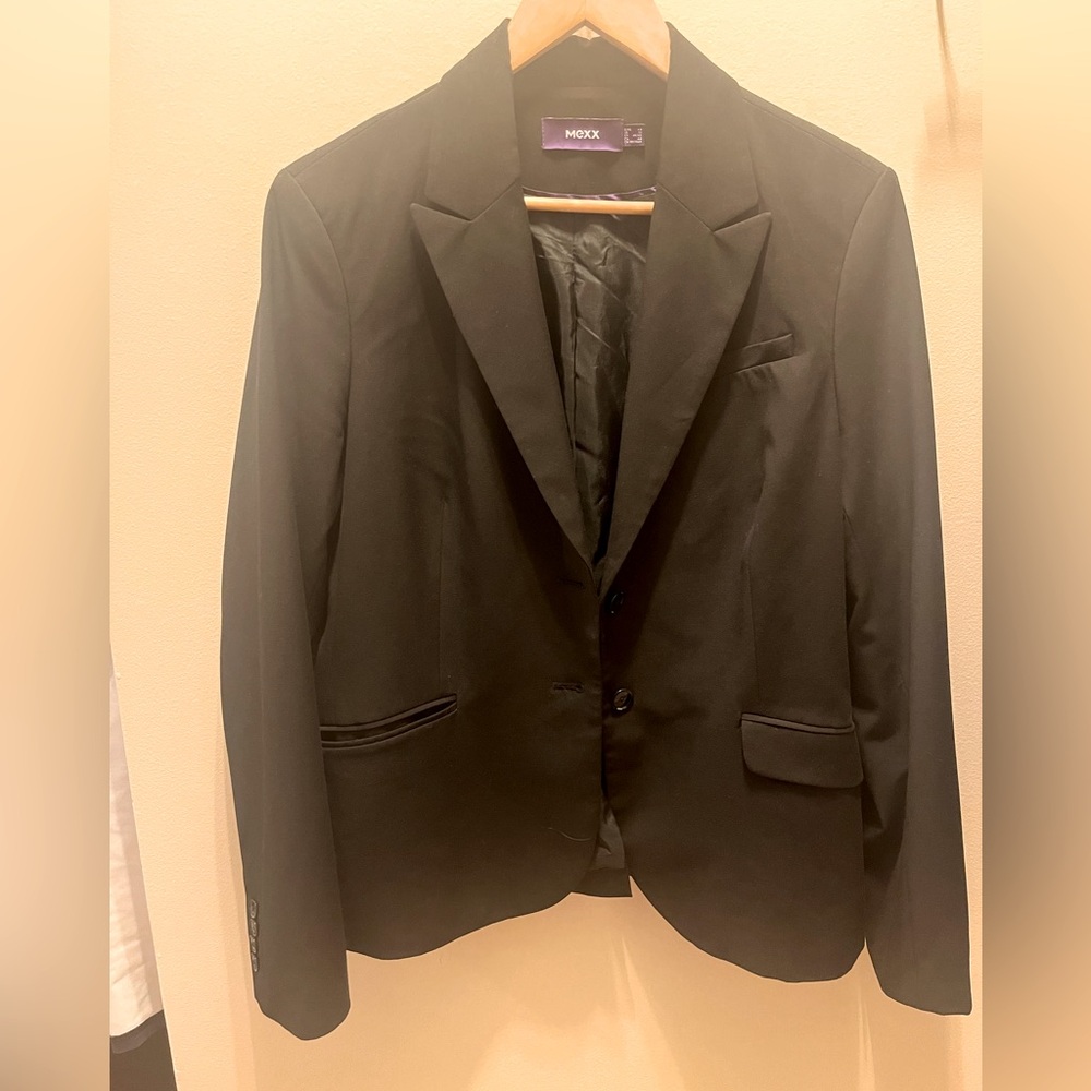 Mexx black one button blazer size 14